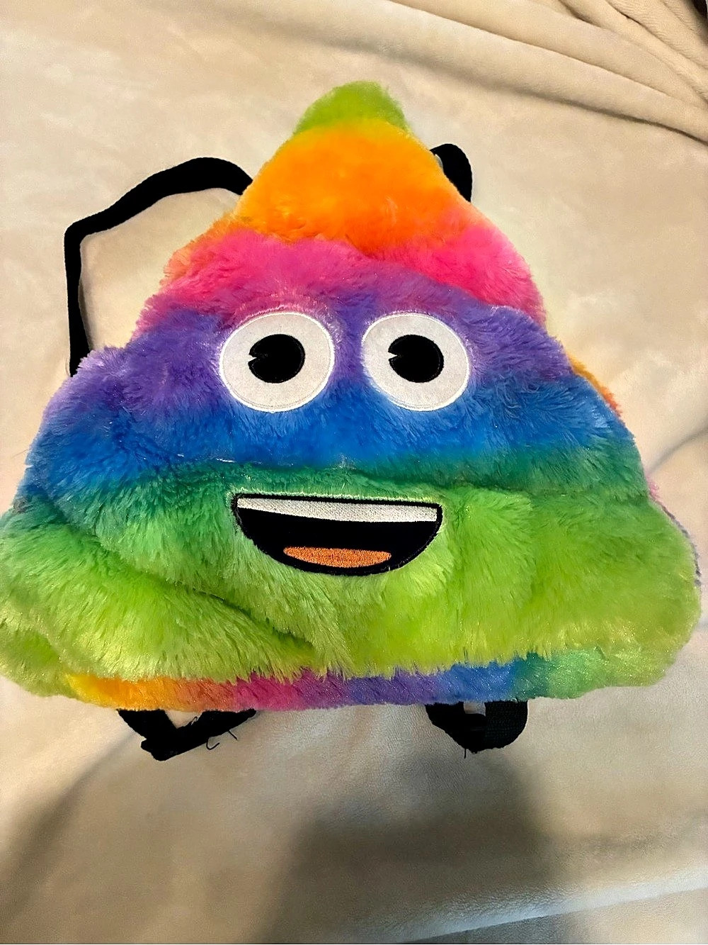 emoji Rainbow Poop Plush Backpack